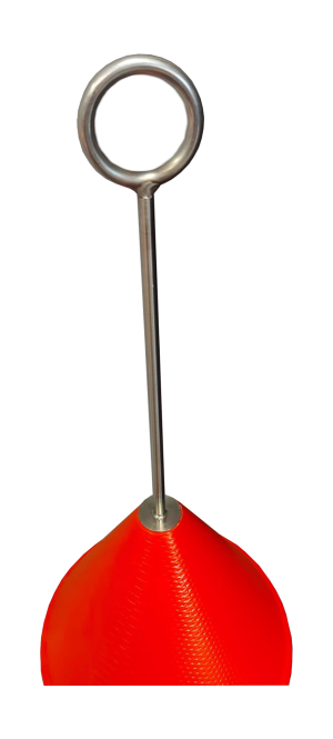 Ankerboje Klein mit Ösenstab, orange, 25 Liter, PE, Edelstahl, PU