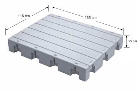 Schwimmsteg 116 x 155 x 25 cm