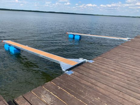 Gateway Ponton / Schwimmsteg Ponton Y-Boom, blau, Edelstahlgewinde, 144 Liter