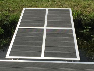 Schwimmsteg 3 x 1,5 m Alu, Holzbelag