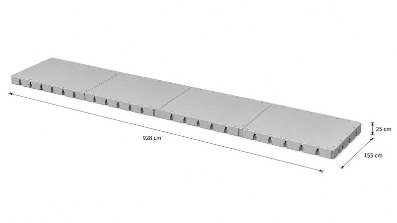 Schwimmsteg 155 x 928 x 25 cm