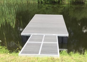 Floating dock 3 x 1.5 m aluminum, wood covering