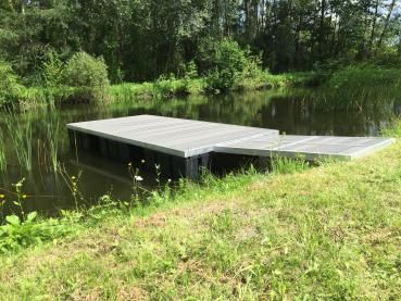 Floating dock 3 x 1.5 m aluminum, wood covering