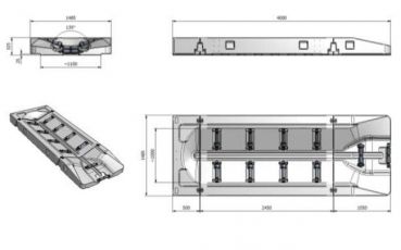 Drive-on platform for jet skis with a set of connectors for deep board modular docks