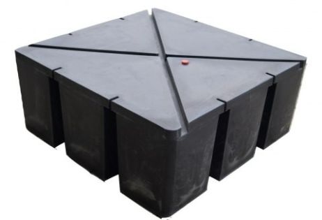 Ponton quadratique noir, 420 litres, polyéthylène