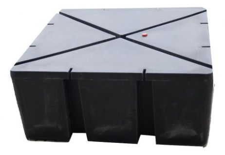 Ponton quadratique noir, 420 litres, polyéthylène