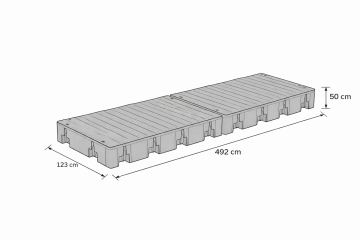 Quai flottant modulaire 492×123×50 cm