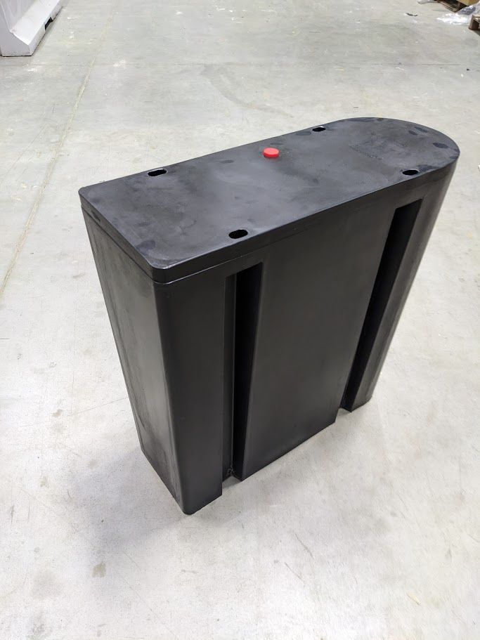 Ponton Gateway, flotteur Y-Bom sans support profilé, noir, 190 litres, PE