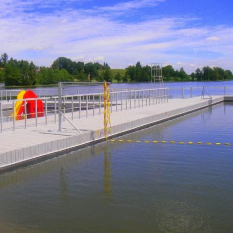 Ringhiera di sicurezza in acciaio 232 x 110 cm per pontile galleggiante a bordo basso