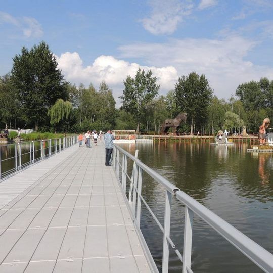 Ringhiera di sicurezza in acciaio 232 x 110 cm per pontile galleggiante a bordo basso