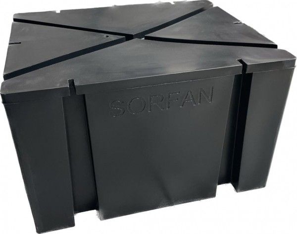 Pontone nero, 870 litri, polietilene