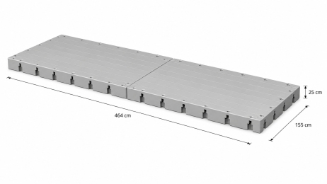 Modulair dock - basismodule - 1550 x 4640 mm