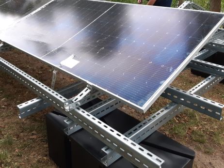 Ponton voor fotovoltaïsche modules, zwart, 200 liter, polyethyleen