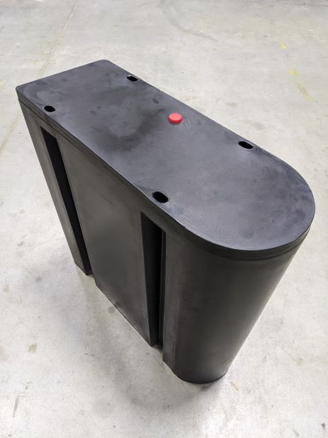 Gateway Pontoon, Y-Bom vlotter zonder profielhouder, zwart, 190 liter, PE