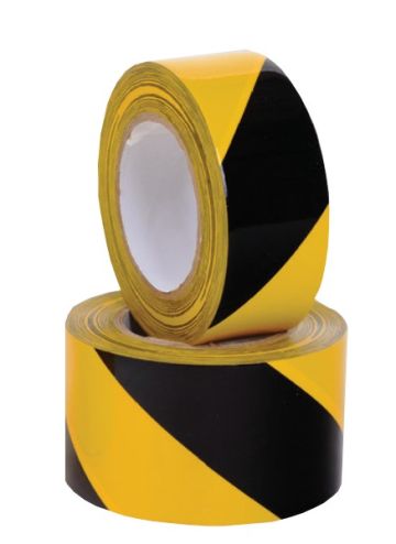 Waarschuwingstape - geel/zwart - rol 500 m x 80 mm