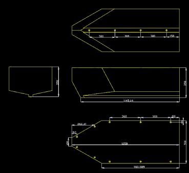 Eindstuk catamaranboot, groen, 110 liter, polyethyleen