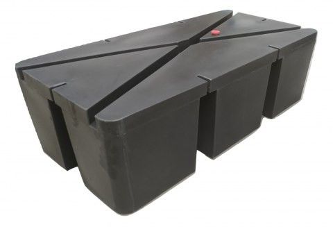 Ponton highboard zwart, 300 liter, Polyethyleen